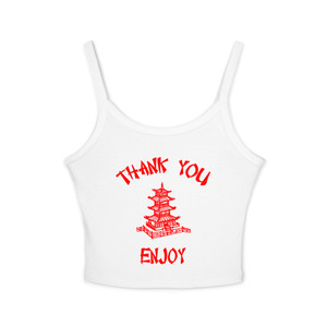 Chinese Food Container Pagoda Thank You Enjoy Spaghetti Tank Top