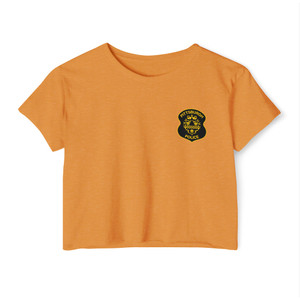 Pittsburgh Police Department Patch Chest Logo Crop Top T‑Shirt — Law Enforcement Emblem Women's Festival Tee