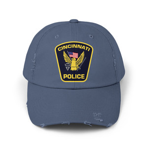 Cincinnati Police Patch Chest Distressed Cap - Law Enforcement Emblem Baseball Hat