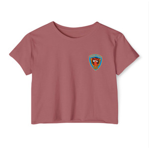 Oxnard California Police Patch Crop Top T-Shirt - Law Enforcement Small Chest Emblem Women's Festival Tee