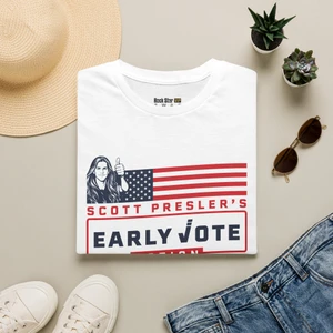 Scott Presler's Early VoteAction Volunteer Softstyle T-Shirt - Are You Registered To Vote At Your Current Address