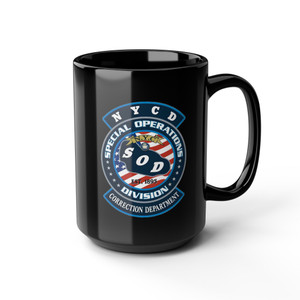 NYCDOC Special Operations Division Department of Correction City of New York NYC DOC Black Mug (11oz, 15oz) SOD