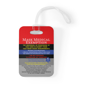 Mask Medical Exemption Luggage Bag Tag/Lanyard Pass VIP 