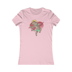 Tattooed Cupid Heart Valentine Bow Arrow Valentine's Day Women's Favorite Tee Tattooed Cupid Heart Valentine Bow Arrow Valentine's Day Women's Favorite Tee