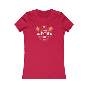 Happy Valentine's Day February 14 Cupid Heart White Gold Love Women's Favorite Tee Happy Valentine's Day February 14 Cupid Heart White Gold Love Women's Favorite Tee