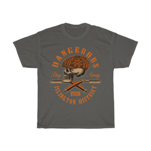 Islington District Skull Dangerous Stay Away 1920 Straight Razor Flat Paddy Cap Unisex Heavy Cotton Tee Islington District Skull Dangerous Stay Away 1920 Straight Razor Flat Paddy Cap Unisex Heavy Cotton Tee