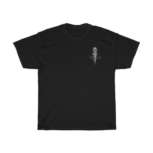 SKREW Skull Pocket Turquoise Logo Screw Vertebrae Unisex Heavy Cotton Tee