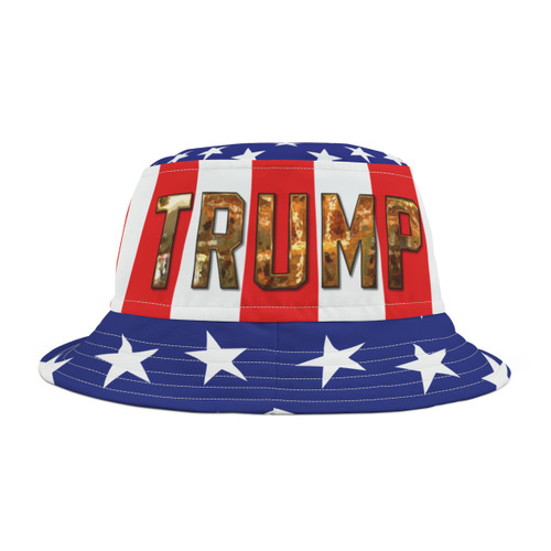 President Donald J Trump Patriotic Bright Color USA Flag Bucket Hat (AOP)