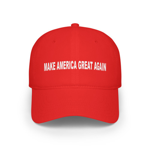 Make America Great Again MAGA President Donald J Trump Low Profile Baseball Cap White Text