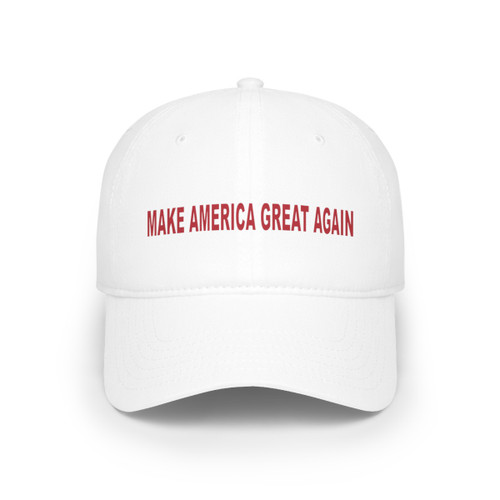 Make America Great Again MAGA President Donald J Trump Low Profile Baseball Cap Red Text