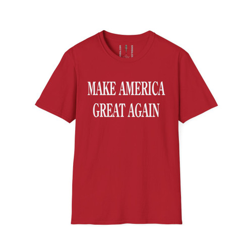 President Donald J Trump Make America Great Again MAGA White Text Unisex Softstyle T-Shirt