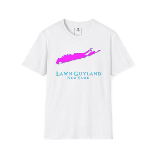 Lawn Guyland New Yawk Long Island New York Turquoise Magenta Unisex Softstyle T-Shirt