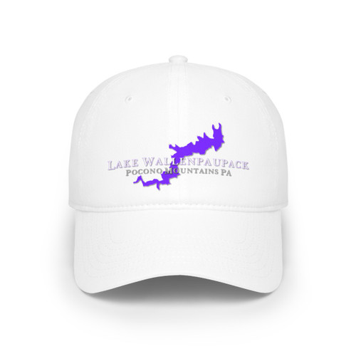 Lake Wallenpaupack Pocono Mountains PA Pennsylvania Purple White Grey Low Profile Baseball Cap