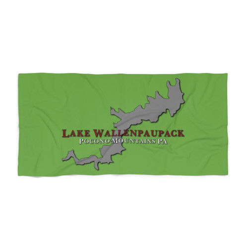 Lake Wallenpaupack Red Grey Green Beach Towel Pocono Mountains