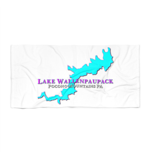 Lake Wallenpaupack Turquoise Magenta Grey White Beach Towel Pocono Mountains