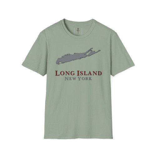 Long Island New York Red Grey Unisex Softstyle T-Shirt