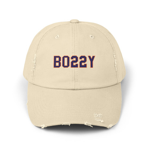 BO22Y Blue Orange Mike Bossy Unisex Distressed Cap