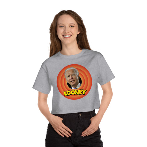 Looney Joe Biden Champion Women's Heritage Cropped T-Shirt