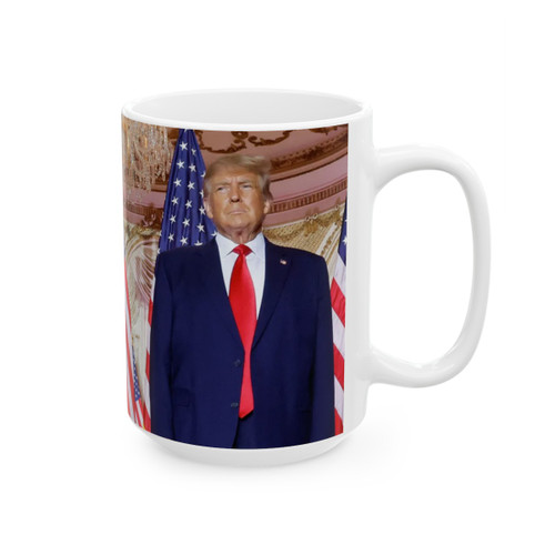 Trump USA Flags President Donald J Trump Ceramic Mug, (11oz, 15oz)