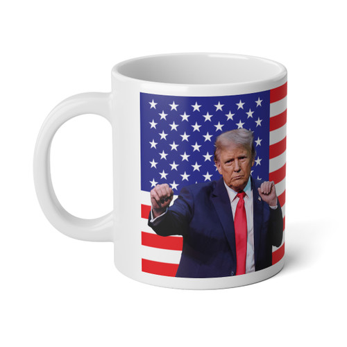 Trump Dancing USA Flag President Donald J Trump Jumbo Mug, 20oz