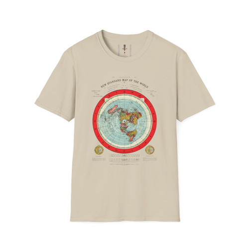 Gleason's 1892 New Standard Map of the World Flat Earth Unisex Softstyle T-Shirt