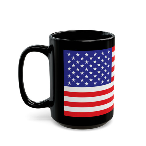 USA Flag United States of America Black Mug (11oz, 15oz)