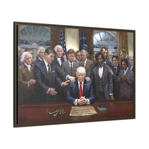 Historical Patriots Have Trump's Back President Donald J Trump Kennedy JFK, Reagan Washington Lincoln King MLK Gallery Canvas Wraps, Horizontal Frame