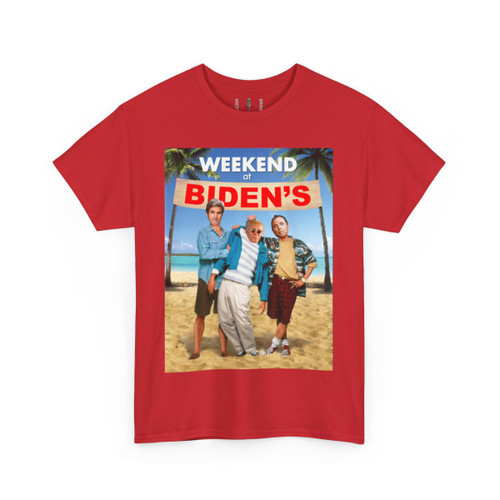 Weekend At Biden's Sleepy Joe Biden John Kerry Adam Schiff Unisex Heavy Cotton Tee