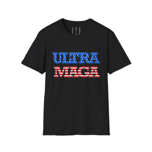 Ultra MAGA Softstyle T-Shirt - Patriotic American Flag Graphic Tee President Donald J Trump 45 47