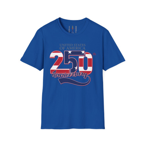 250th Anniversary Softstyle T-Shirt — United States of America Patriotic Tee USA Semiquincentennial Sestercentennial Quarter-Millennial
