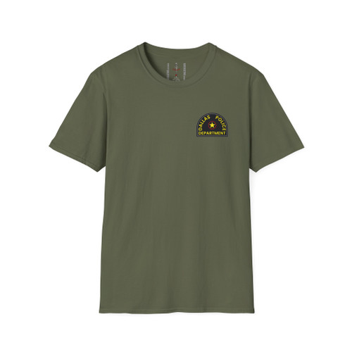 Dallas Texas Police Department Patch Softstyle T-Shirt – Law Enforcement Emblem Chest Print Tee