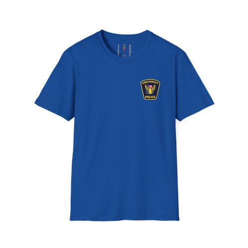 Cincinnati Police Patch Chest Softstyle T-Shirt - Law Enforcement Emblem Tee