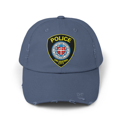 Oklahoma City Police Patch Distressed Cap - Law Enforcement Small Emblem Baseball Hat