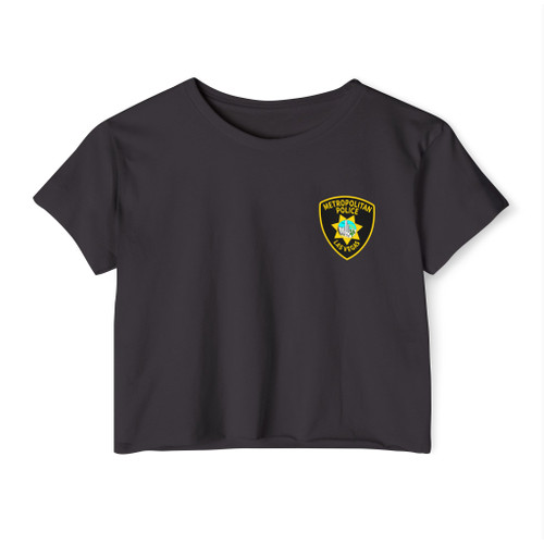 Las Vegas Nevada Metropolitan Police Patch Crop Top T-Shirt - Law Enforcement Small Chest Emblem Women's Festival Tee