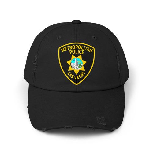 Las Vegas Nevada Metropolitan Police Patch Distressed Cap - Law Enforcement Small Chest Emblem Baseball Hat