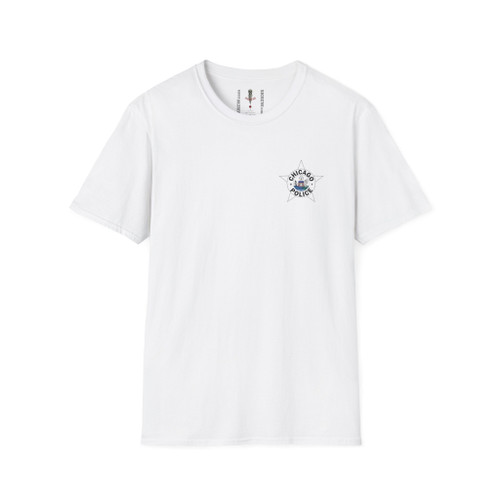 Chicago Illinois Police Shield Softstyle T-Shirt - Law Enforcement Small Chest Badge Emblem Tee