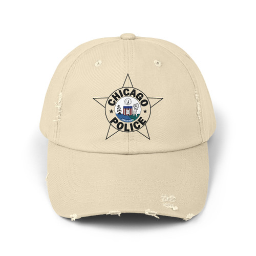 Chicago Illinois Police Shield Distressed Cap - Law Enforcement Small Badge Emblem Baseball Hat