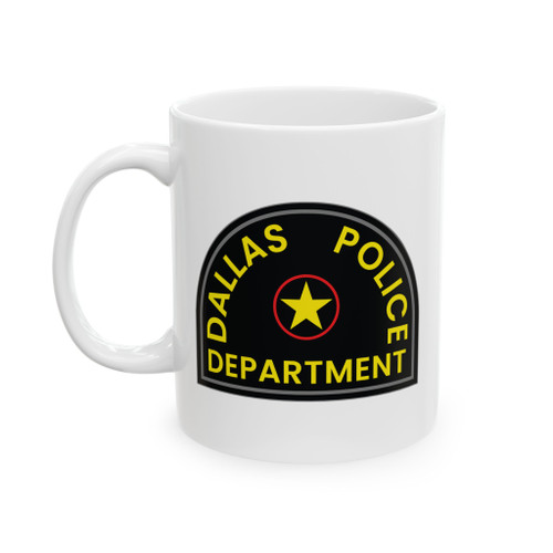 Dallas Texas Police Department Patch White Coffee Mug – Law Enforcement Emblem Cup 11oz 15oz