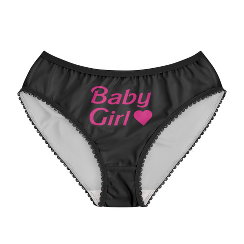 Baby Girl Adult Front Print Black Women's Briefs