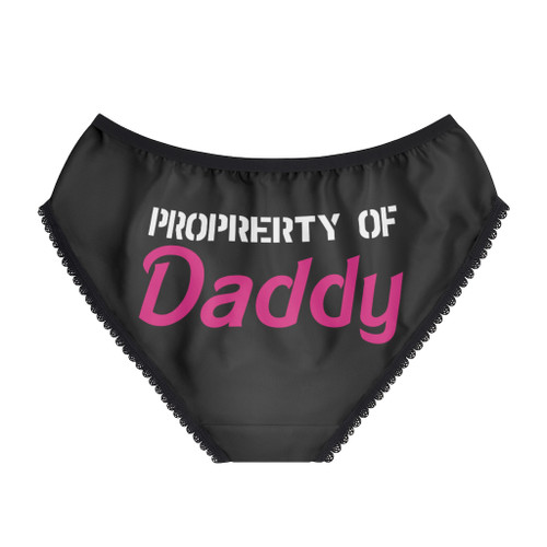 Property of Daddy Stencil Black Pink White Adult Women's Briefs