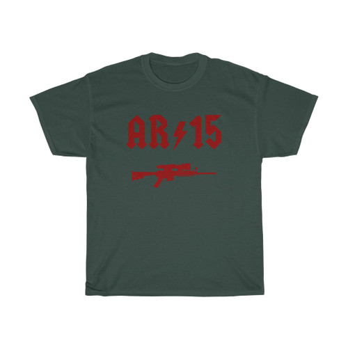 AR/15 an AC/DC Parody AR15 AR-15 Blood Red Unisex Heavy Cotton Tee