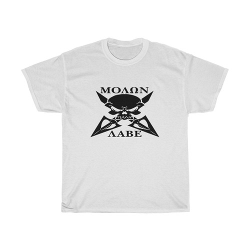 Molon Labe Skull Arrow Blade Unisex Heavy Cotton Tee