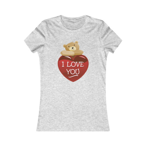 I Love You White Bear Heart Valentine's Day Women's Favorite Tee