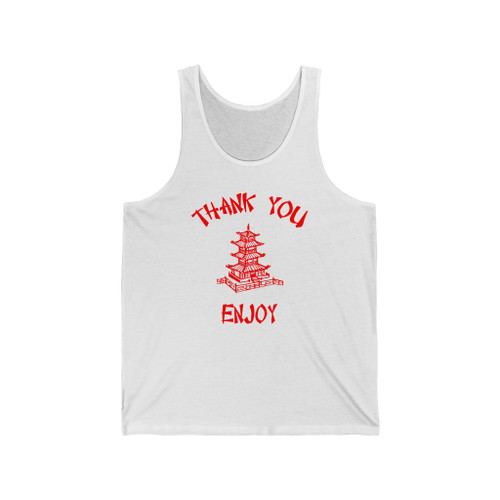 Chinese Food Container Pagoda Thank You Enjoy Unisex Jersey Tank