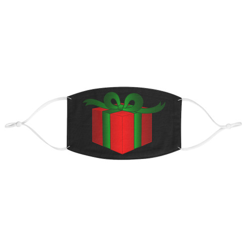 Christmas Gift Present Bow Green Red Wrapping Paper Xmas Black Fabric Face Mask