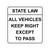 Keep Right Except To Pass State Law All Vehicles Sign Kiss-Cut Stickers