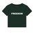 Freedom Baby Tee — In Honor of Charlie Kirk Women's Cropped Ribbed T‑Shirt