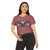 Women's American Eagle Crop Top — Patriotic Flags Guns 4th of July Festival Tee