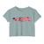 Patriotic 250th Anniversary Crop Top T-Shirt – American Flag Banner Tee Semiquincentennial Sestercentennial Quarter-Millennial