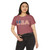 USA Flag Grunge Graphic Crop Top T-Shirt – Patriotic American Stars & Stripes Women's Festival Tee United States of America